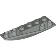Brick Wedged, Curved Inverted 6 x 2 Left / Light Gray
