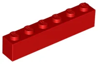 Brick 1 x 6 / Red