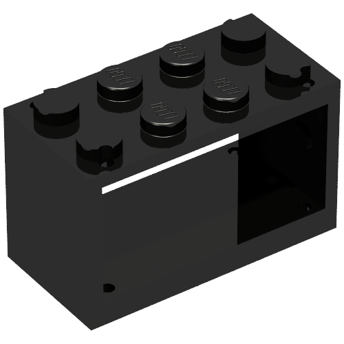 Lego String Reel 2 x 4 x 2 Holder With Closed Studs / Black