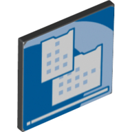 Lego Road Sign Clip-on 2 x 2 Square with Computer Monitor Print [Thick Open O Clip]