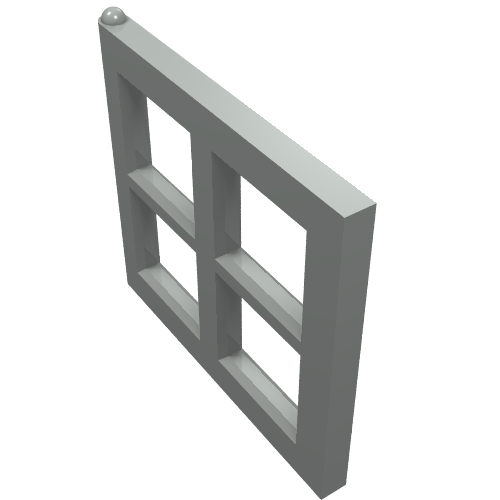 Lego Window 2 x 4 x 3 Pane / Light Gray