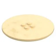Plate Special Round 8 x 8 with 2 x 2 Center Studs with Groove / Tan