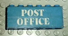 Stickered Assembly 6 x 1 x 2 with 'POST OFFICE' Pattern (Sticker) - Set 1589-1