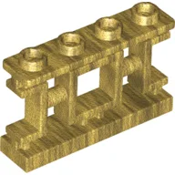Fence 1 x 4 x 2 Ornamental Asian Lattice Square with 4 Studs / Pearl Gold