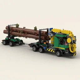 Logging Truck With Pole Trailer