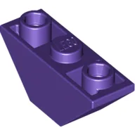 Brick Sloped Inverted 45° 3 x 1 Double with 2 Blocked Open Studs / Dark Purple
