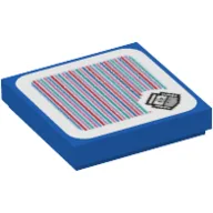 Tile 2 x 2 with Boomerang Bros Head and Barcode Print (Sticker) / Blue