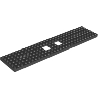 Lego Vehicle Base, Train 6 x 28 with Two 2 x 2 Openings and 3 Round Holes Each End / Black