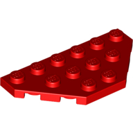 Lego Wedge Plate 3 x 6 Cut Corners / Red