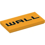 Tile 2 x 4 with 'WALL' Print / Bright Light Orange