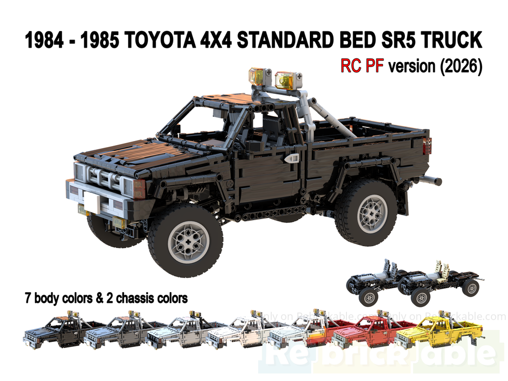 Lego 1984-1985 TOYOTA 4X4 Standard Bed SR5 Truck. RC PF Version (2026). MEGA PACK