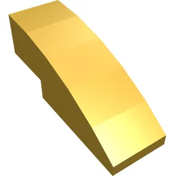 Brick Curved 3 x 1 No Studs / Metallic Gold