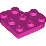 Plate Angled 3 x 3 with Heart Shape / Dark Pink