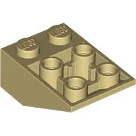 Brick Sloped Inverted 33° 3 x 2, Connections between Studs, Round Bottom Pin / Tan