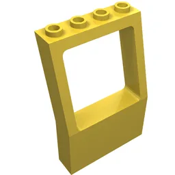 Fabuland, Window 2 x 4 x 5 with Square Top / Yellow