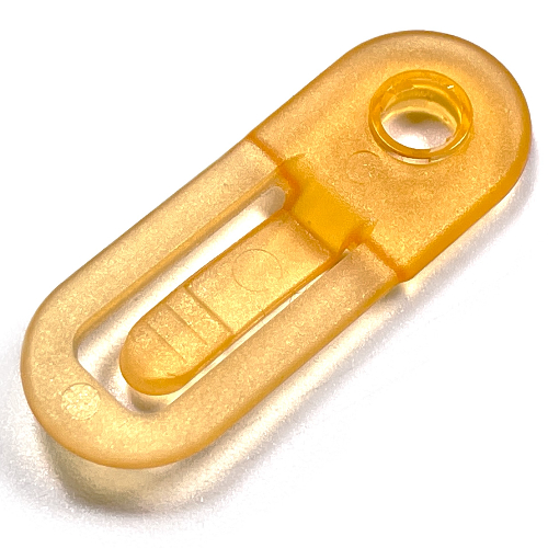 Lego Clikits Paper Clip / Hair Clip, 1 Hole / Trans-Flame Yellowish Orange
