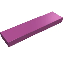 Tile 1 x 4 with Groove / Magenta