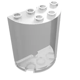 Cylinder Half 2 x 4 x 4 / Trans-Clear