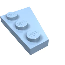 Wedge Plate 3 x 2 Left / Bright Light Blue