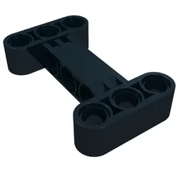 Technic Beam 3 x 5 Thick [90° Offset Centre Beam Holes] / Black