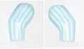 Arm, (Matching Left and Right) Pair with Light Aqua Stripes Pattern
