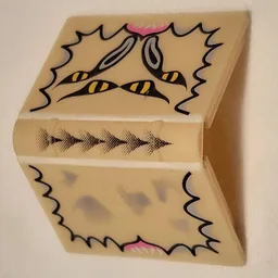 Book 2 x 3 with Four Eyes Print / Tan