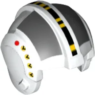 Helmet Rebel Pilot, Center Ridge with Dark Bluish Gray Rectangles Print / White