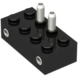Brick 2 x 4, 4.5V for Train On/Off Switch and Hollow Pins / Black