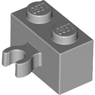Brick Special 1 x 2 with Vertical Clip [Open O Clip] / Light Bluish Gray