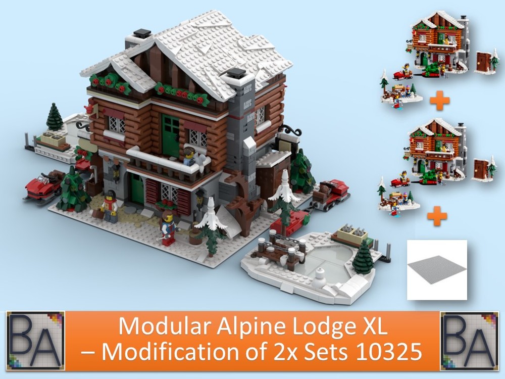 Lego Modular Alpine Lodge XL - Modification of 2x Sets 10325