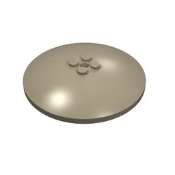 Dish 8 x 8 Inverted [Radar], Solid Studs, Rounded Anti-stud Underside / Dark Tan
