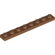Lego Plate 1 x 8 / Medium Nougat