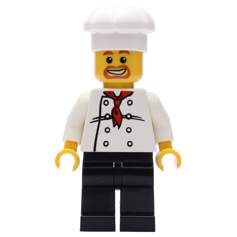 Lego Chef, Red Neckerchief, Black Legs, Goatee Beard