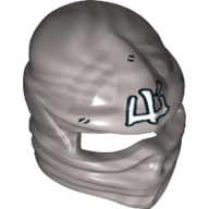 Lego Wrap with Forehead Ridge and White Asian Character Print (Zane) / Flat Silver