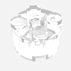 Brick Round 2 x 2 with Axle Hole / Trans-Clear