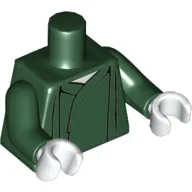 Torso Robe with White Neck Print (Voldemort), Dark Green Arms, White Hands / Dark Green