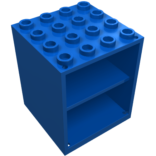 Lego Homemaker Cupboard 4 x 4 x 4 with Door Holder Holes / Blue