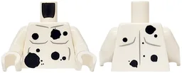 Torso Bare Chest with Black Spots, Dots and Dark Bluish Gray Muscles Outline and Wrinkles Pattern / White Arms / White Hands