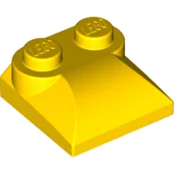 Brick Curved 2 x 2 x 2/3 Two Studs and Curved Slope End / Yellow