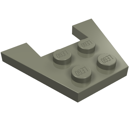 Lego Wedge Plate 3 x 4 without Stud Notches / Dark Gray