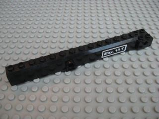 Lego Crane Arm Outside, Wide with Pin Hole at Mid-Point with 'Max. 10 T' Pattern on Both Sides (Stickers) - Set 7992