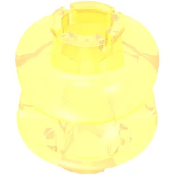 Clikits Bead, Connector Thick Small Double with 2 Pins / Trans-Fire Yellow