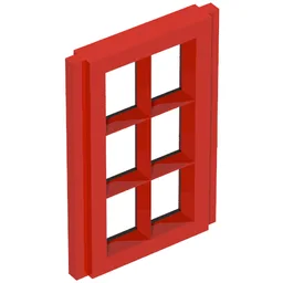 Window Pane 1 x 2 x 3 for Slotted Bricks / Vintage Red