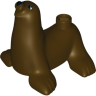 Lego Duplo Animal Seal with Eyes Print and Raised Back / Dark Brown