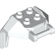 Lego Plate Special, 2 x 2 Studs and Handle, Closed Ends (Mech Chest Plate / Armor) / White