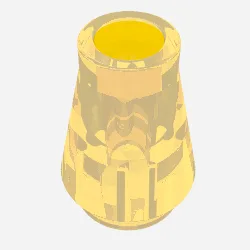 Cone 1 x 1 [No Top Groove] / Trans-Neon Yellow
