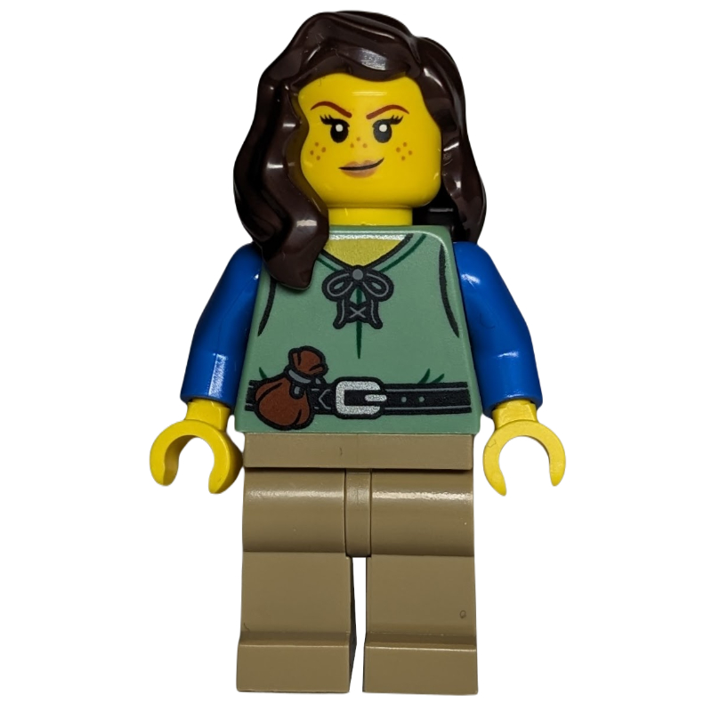 Lego Shieldsmith, Sand Green Torso, Dark Tan Legs