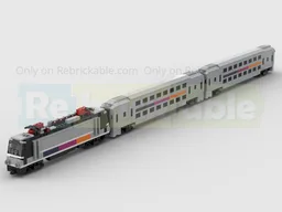 4-Wide NJ Transit Double Decker Train Set - Two Carriages & ALP-46 Locomotive