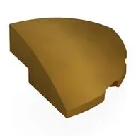 Brick Round Corner, Curved 3 x 3 x 1 Quarter Circle / Pearl Gold