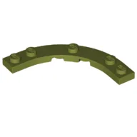 Plate Round Corner 5 x 5 with 4 x 4 Round Cutout / Olive Green